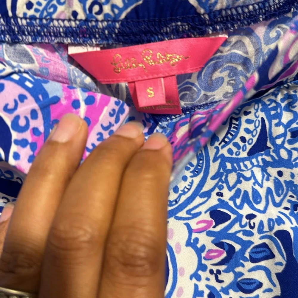 Lily Pulitzer wide leg pants colorful 100%Rayon women’s small - Picture 3 of 7